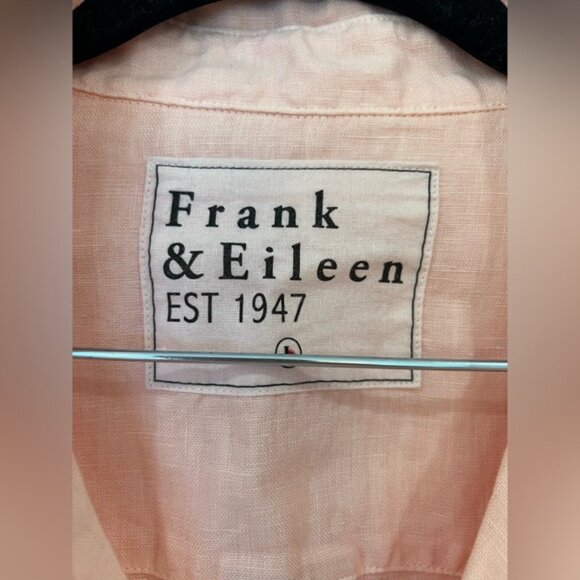 EUC Frank & Eileen Mary Linen Button Down Linen Shirtdress in Creamsicle - Picture 5 of 7